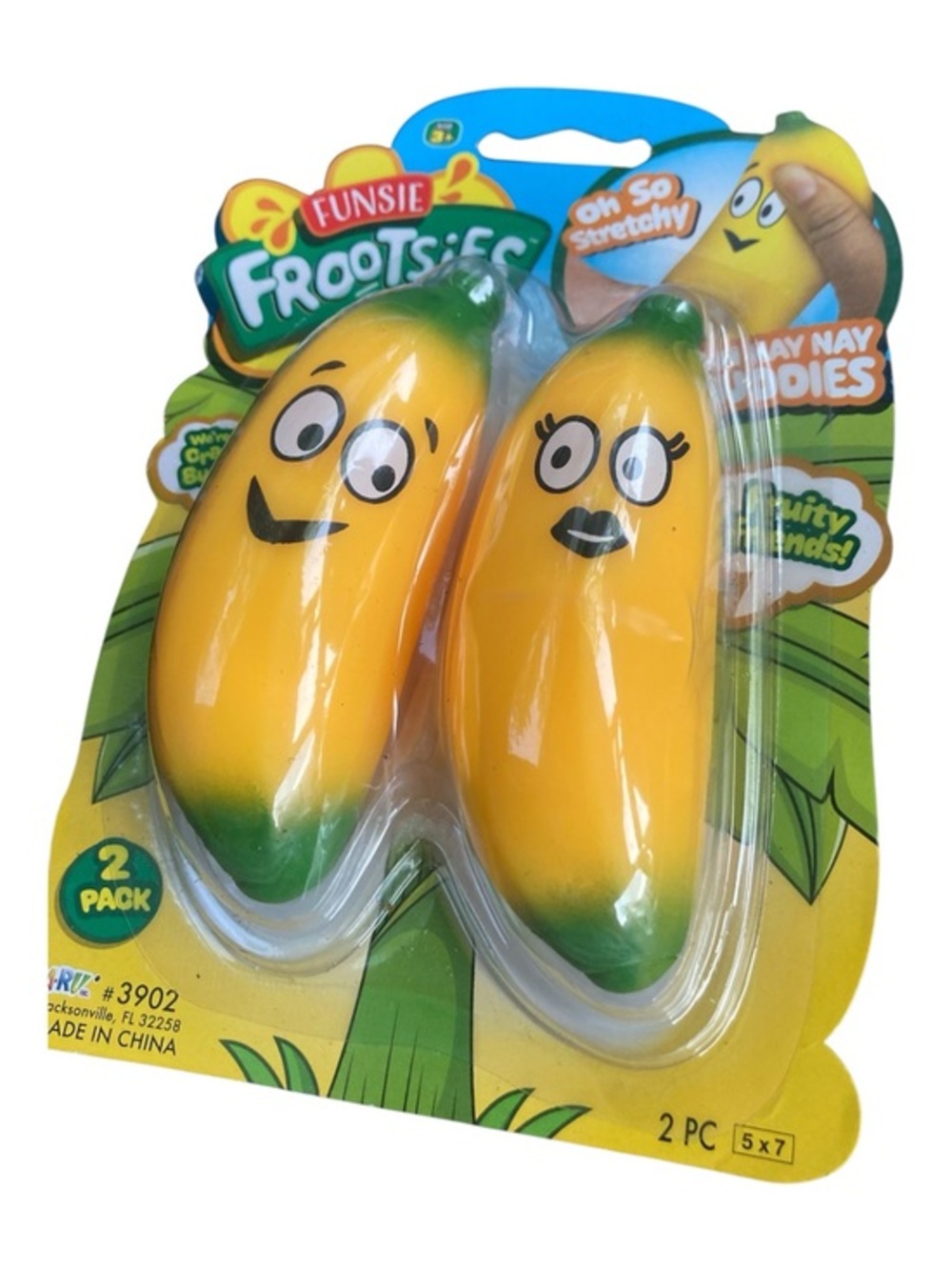 Yellow Banana Squishy Toy - 2 Pack